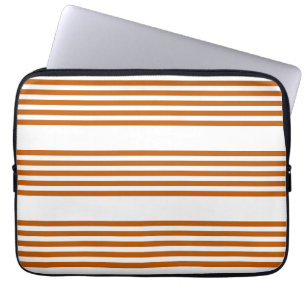 Bränd orange och vit fem rand mönster laptop fodral