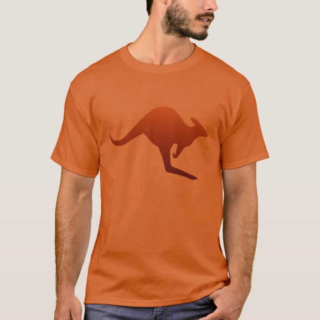 Bränd orange ökenfärgskiftande känguru t shirt (Framsida)