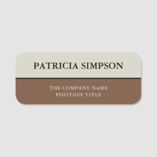 Bränd Orange Pastell Beige Fusion Namnbricka