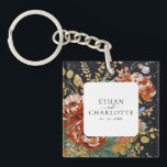 Bränd Orange Peonies Blommigt Painting Guld Bröllo<br><div class="desc">en varaktig keepy med den brända orangens peonies bröllop nyckelkedja! Det är ett vackert minne för gästerna att minnas din speciella blommigt. Perfekt som en tjänst tillför den här nyckelkedjan elegans och charm till det dagliga livet.</div>