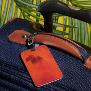 Bränd Orange Persimmon Löv Abtract Höger Bagagebricka