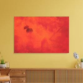 Bränd Orange Persimmon Löv Abtract Höger Canvastryck