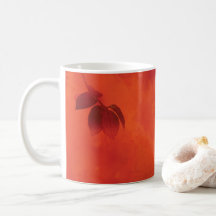 Bränd Orange Persimmon Löv Abtract Höger