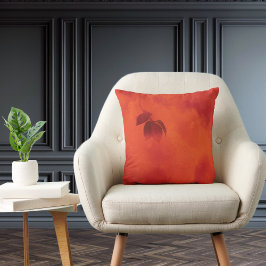 Bränd Orange Persimmon Löv Abtract Höger Kudde