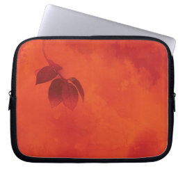 Bränd Orange Persimmon Löv Abtract Höger Laptop Fodral