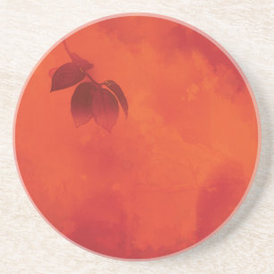 Bränd Orange Persimmon Löv Abtract Höger Underlägg
