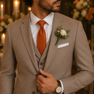 Bränd Orange Pinstripe Klassisk Koppar Slips
