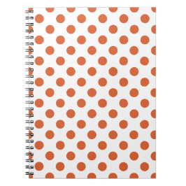 Bränd orange polka dots anteckningsbok med spiral