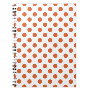 Bränd orange polka dots anteckningsbok med spiral