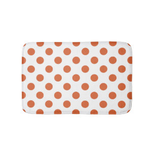 Bränd orange polka dots badrumsmatta