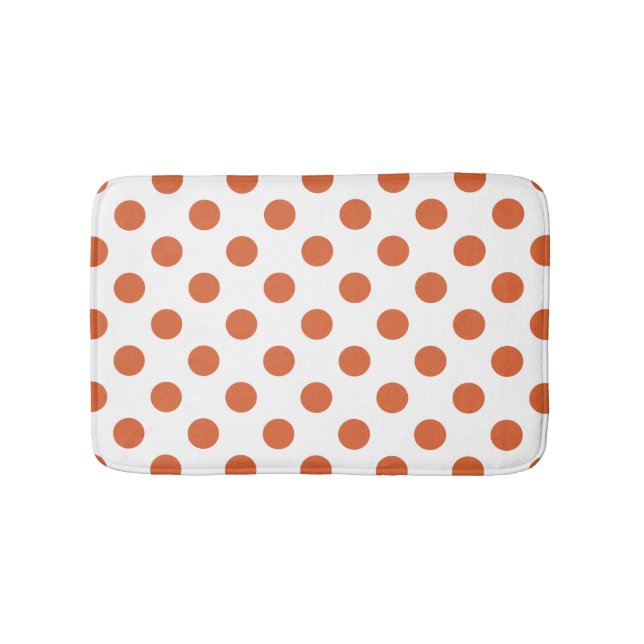 Bränd orange polka dots badrumsmatta (Framsidan)