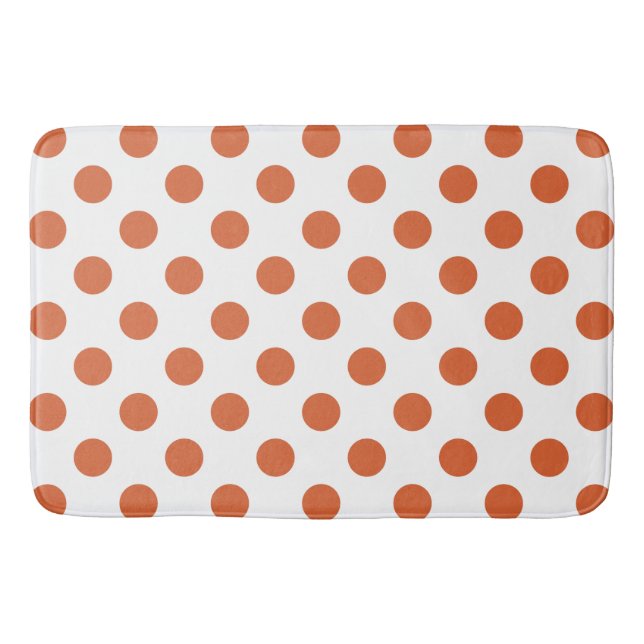 Bränd orange polka dots badrumsmatta (Framsidan)