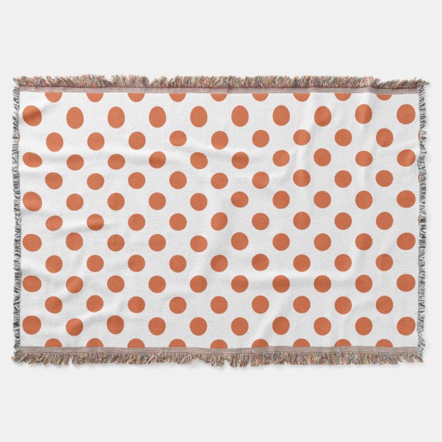 Bränd orange polka dots filt (Framsidan)