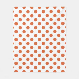 Bränd orange polka dots fleecefilt