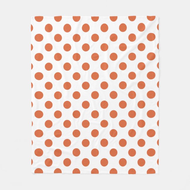 Bränd orange polka dots fleecefilt (Framsidan)