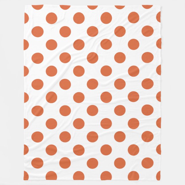 Bränd orange polka dots fleecefilt (Framsidan)