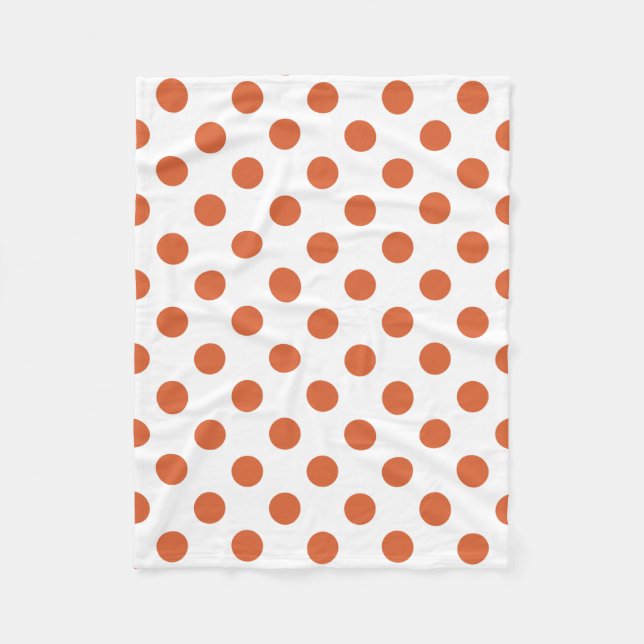 Bränd orange polka dots fleecefilt (Framsidan)