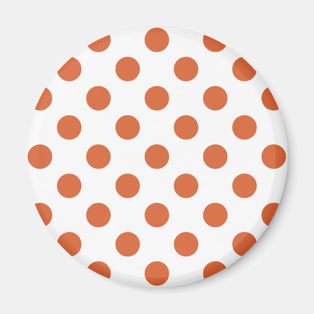 Bränd orange polka dots magnet (Framsidan)