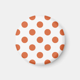 Bränd orange polka dots magnet