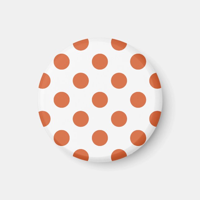 Bränd orange polka dots magnet (Framsidan)
