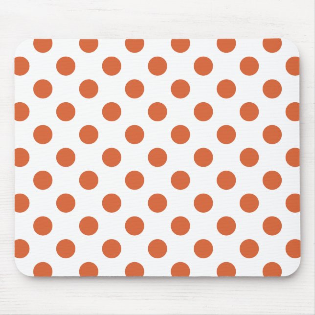 Bränd orange polka dots musmatta (Framsidan)