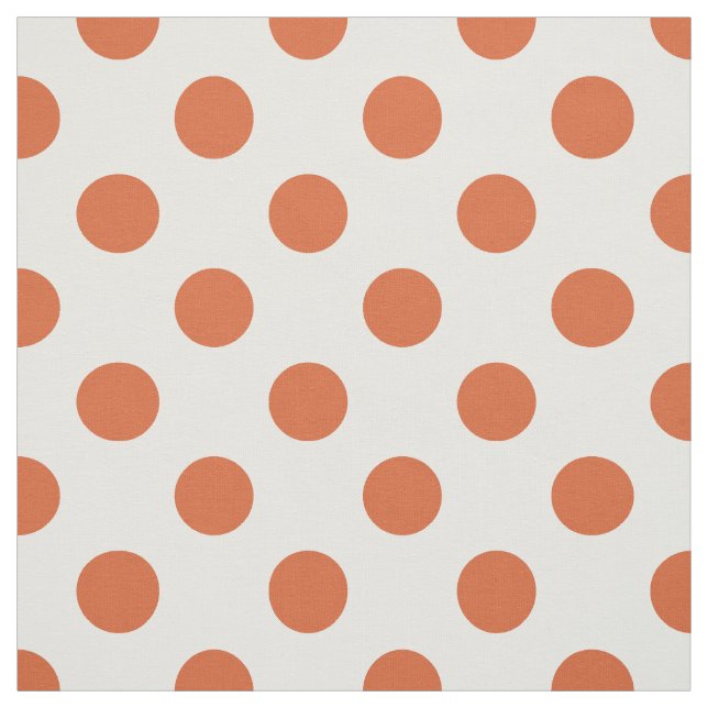 Bränd orange polka dots tyg (Provkarta)