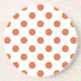 Bränd orange polka dots underlägg sandsten