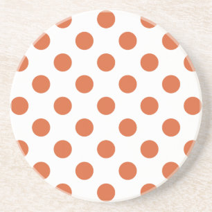 Bränd orange polka dots underlägg sandsten