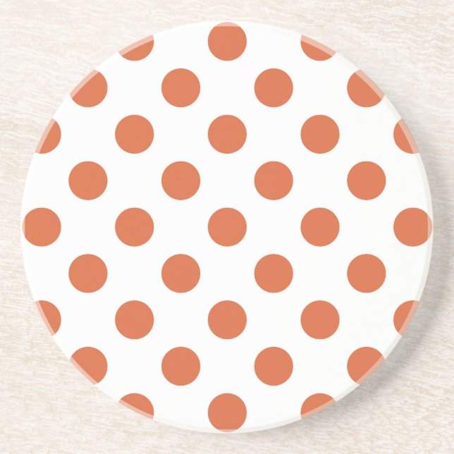 Bränd orange polka dots underlägg sandsten (Framsidan)