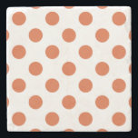 Bränd orange polka dots underlägg sten<br><div class="desc">Bränd orange polka dots mot vit bakgrund.</div>