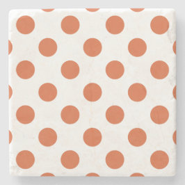 Bränd orange polka dots underlägg sten