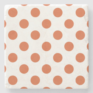 Bränd orange polka dots underlägg sten
