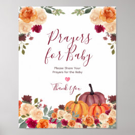 Bränd Orange Pumpkin Blommigt Prayers för Baby Poster
