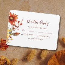 Bränd Orange Rust Blommigt Fall Wedding