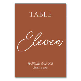 Bränd Orange Rust Bröllop Elva Bordsnummer