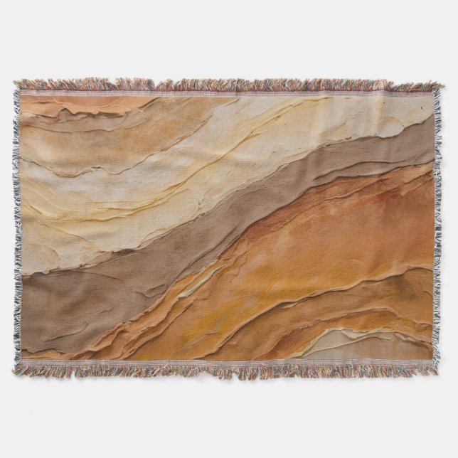 Bränd Orange Rust Terracotta Brown Abstrakt Filt (Framsidan)