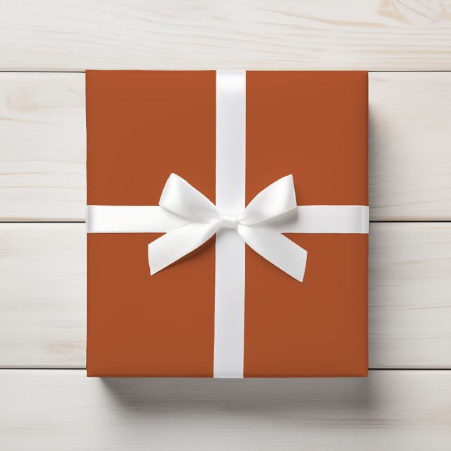 Bränd Orange Rustic Rust Earthy Solid Presentpapper (Skapare uppladdad)