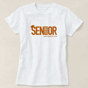 Bränd Orange SENIOR med Studentmössa T Shirt