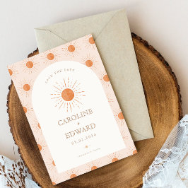 Bränd Orange Sol Retro Boho Spara datum QR-kod Spara Datumet