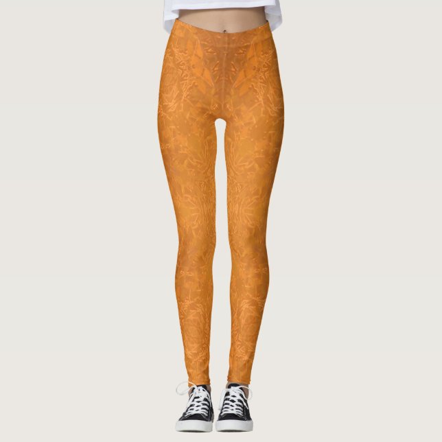 Bränd Orange Star Kaleidoscope Leggings (Framsida)