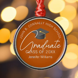 Bränd Orange Student Anpassningsbar Studenten jul Julgransprydnad Metall