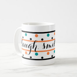 Bränd Orange Teal Grönt Polka dots-offert Kaffemugg