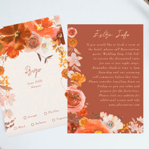 Bränd Orange Terracotta Blommigt Extra Info Tilläggskort