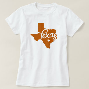 Bränd Orange Texas Heart T Shirt