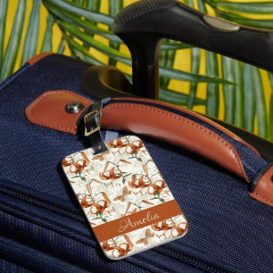Bränd Orange Tiger Lily Mönster Bagagebricka