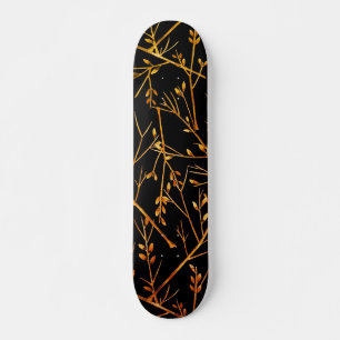 Bränd Orange-twigs på svart Mini Skateboard Bräda 18,5 Cm