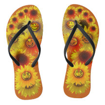 Bränd Orange Unisex Solros Flinflip flops