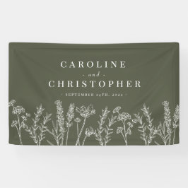 Bränd Orange Wildblomme Bröllop Banner