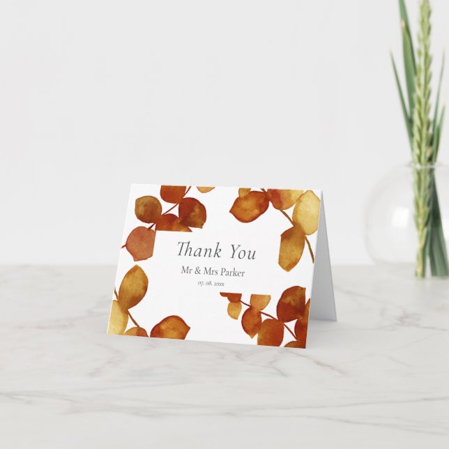 Bränd Sienna Eukalyptus Boho Tack Kort (Framsida)