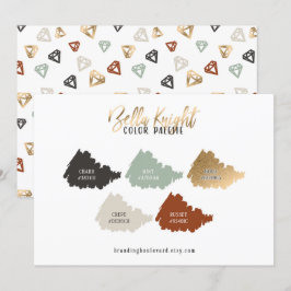 Bränd Sienna Grön Beige & Guld Färgpalettkort Inbjudningar